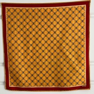 Faberge’ Vintage 100% Silk 18x18 Scarf Beautiful Jewel Toned Hand Rolled Edges